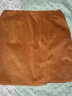 Corduroy Mini Skirt in Rust Brown